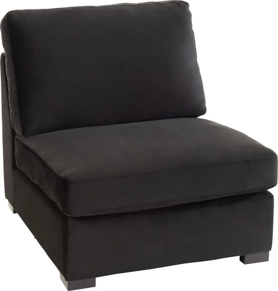 Čierna 1-miestna zamatová pohovka Nalmi black - 92*103*86cm