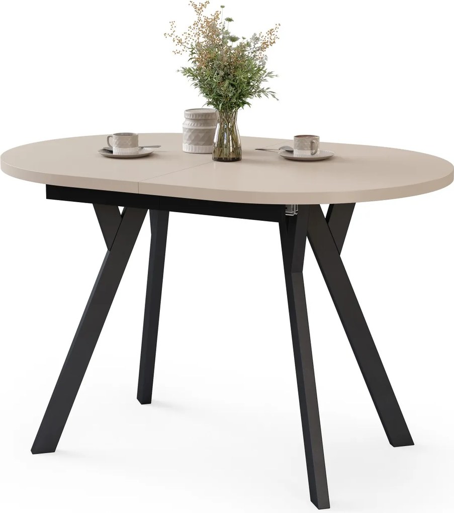 Mazzoni ALMO Kašmír / čierne nohy - OVÁLNY ROZKLADACÍ STÔL 120-220 cm PRE 10-12 OSÔB