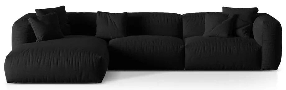 Čierna modulárna rohová pohovka (ľavý roh) Martina – Micadoni Home
