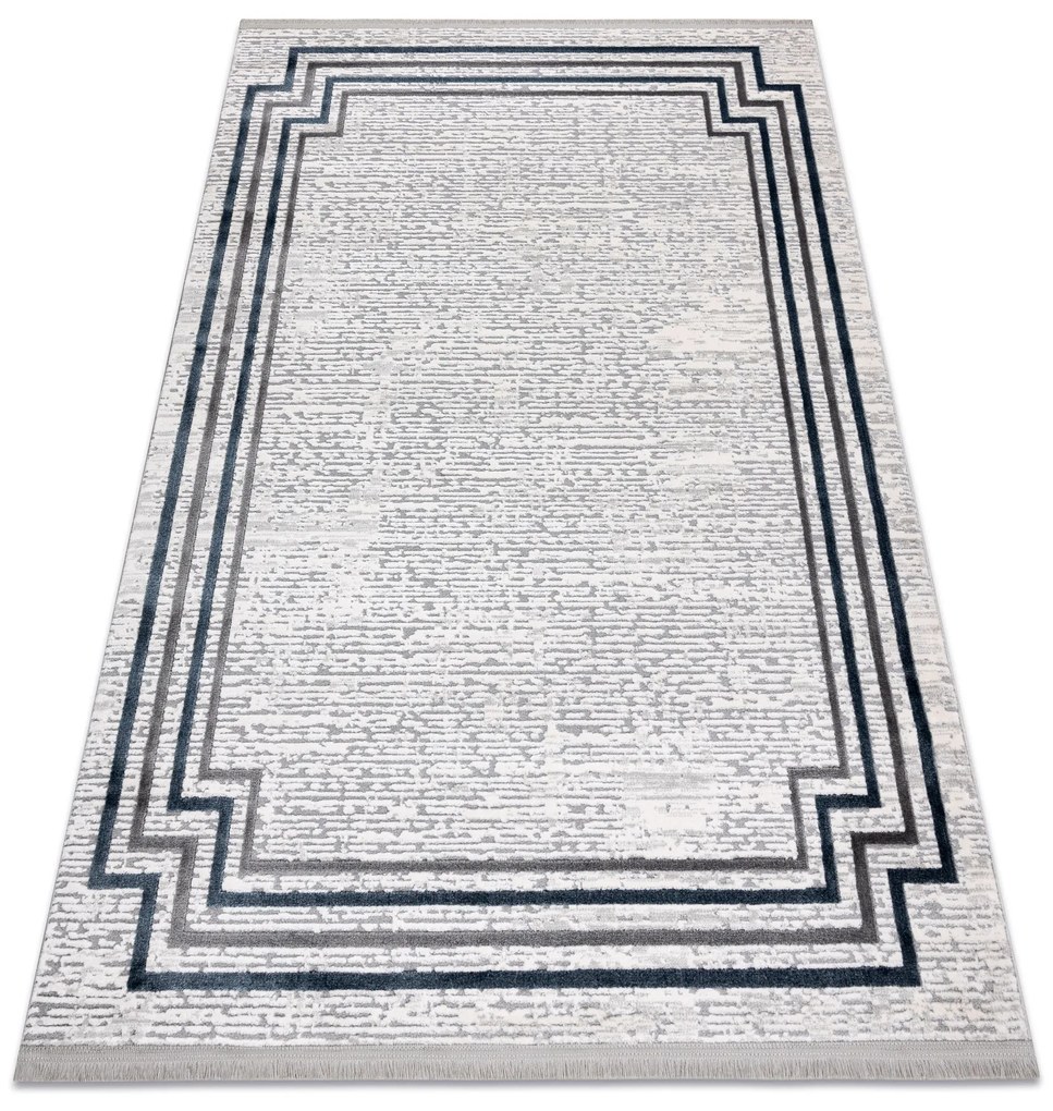 Koberec TULS 51242 s rámikom, slonovinová modrá