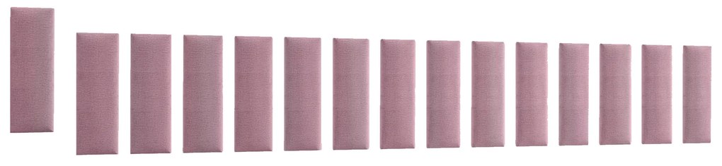 Set 15 čalúnených panelov Quadra 300x60 cm (ružová). Akcia -11%. Vlastná spoľahlivá doprava až k Vám domov. 1052003