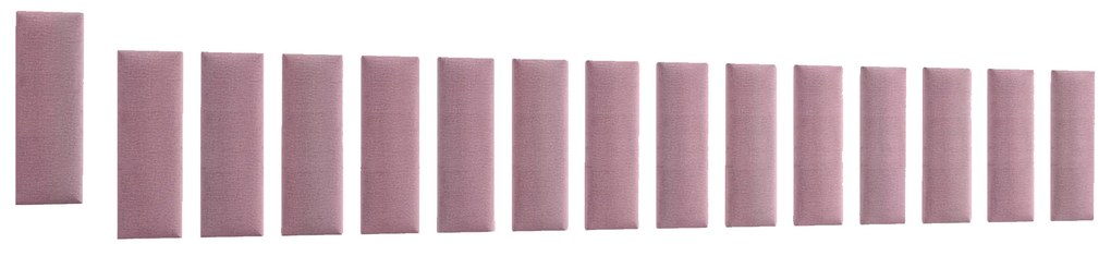 Set 15 čalúnených panelov Quadra 300x60 cm (ružová). Akcia -23%. Vlastná spoľahlivá doprava až k Vám domov. 1052003
