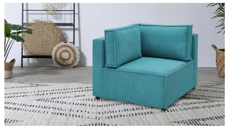 Modrý menčestrový modul pohovky (variabilný) Nihad modular – Bobochic Paris