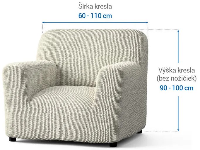 Bielastické poťahy COSTINA smotanová kreslo (š. 60 - 110 cm)