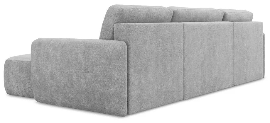 Svetlosivá ženilková rozkladacia/s úložným priestorom rohová pohovka (do tvaru "U") Lilo – Makamii