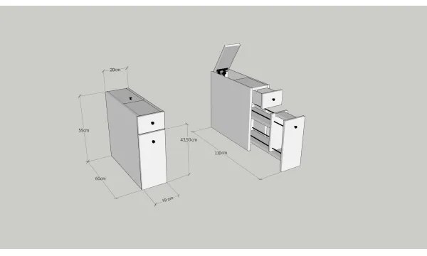Kúpeľňová skrinka MELODY, dekor béžového mramoru
