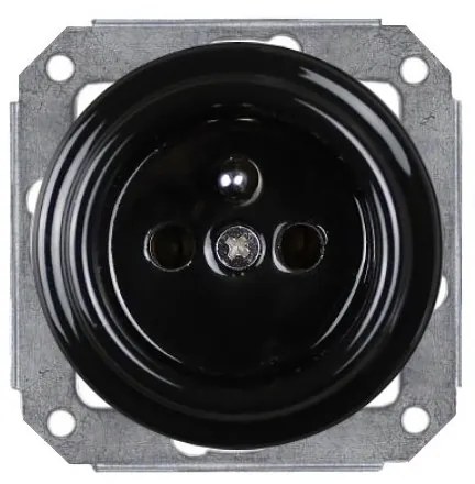 Elhard Okrúhla keramická zásuvka, čierna KV2000B