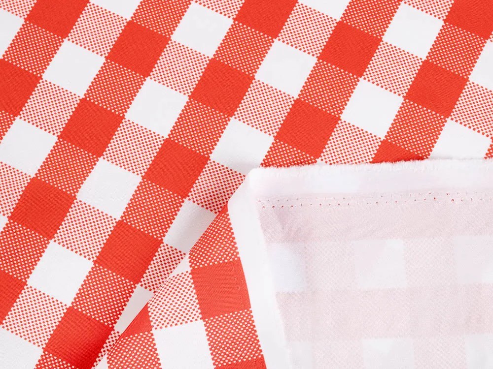 Biante Dekoračný záves TF-071 Červeno-biela kocka 140x250 cm