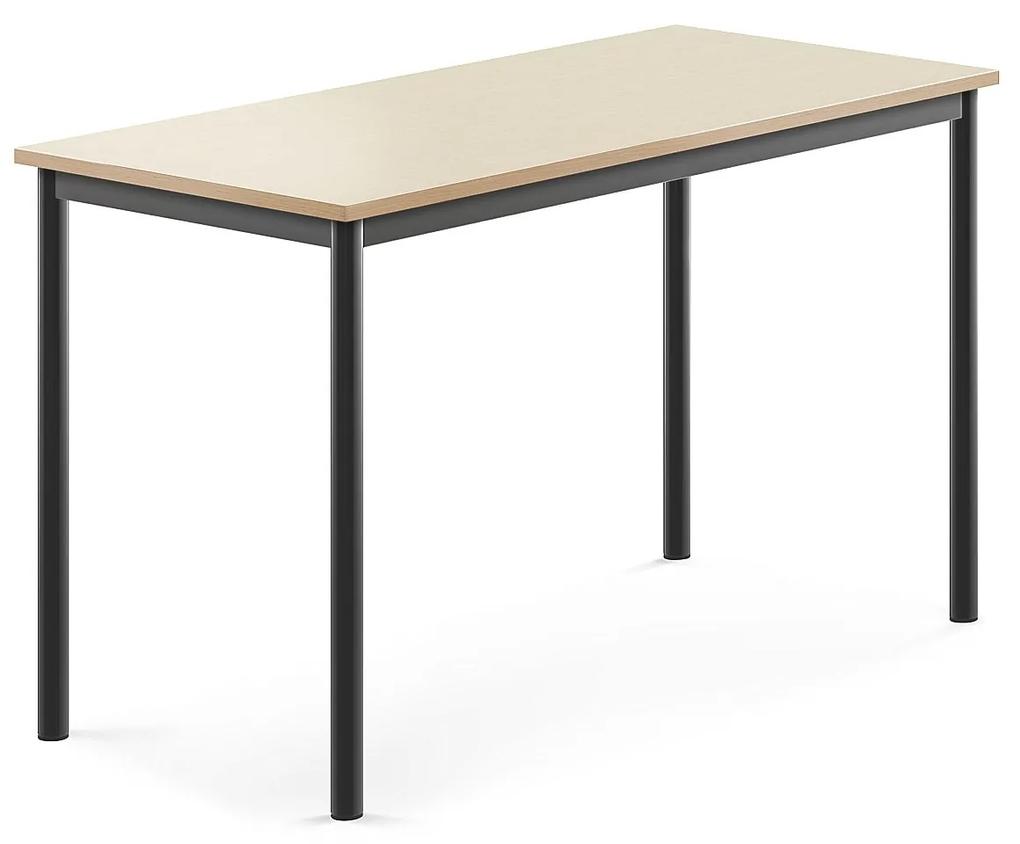 Stôl SONITUS, 1200x600x720 mm, HPL - breza, antracit