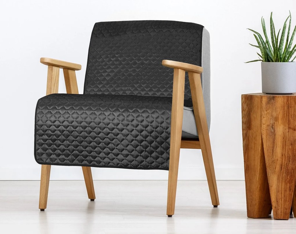 PREHOZ NA KRESLO DIMON 70X160 CM ČIERNY