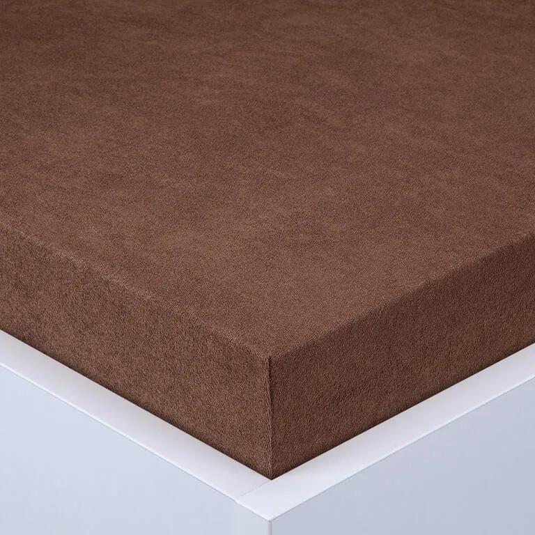 Napínacia plachta na posteľ froté EXCLUSIVE čokoládová 180 x 200 cm