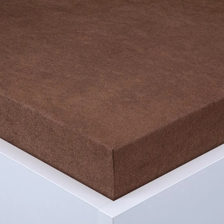 Napínacia plachta na posteľ froté EXCLUSIVE čokoládová 90 x 200 cm