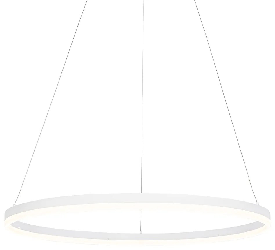 Dizajnové závesné svietidlo biele 80 cm vrátane LED 3-stupňové stmievateľné - Anello