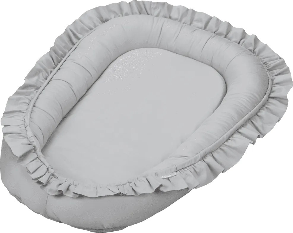 Saténovo bavlnené hniezdo pre bábätká svetlo šedá