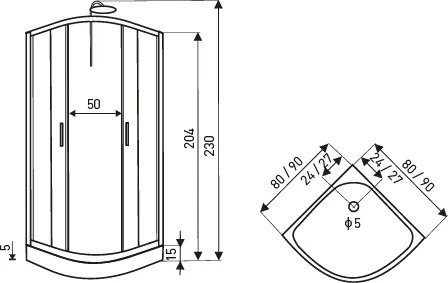 Novoterm Hydromasážny box NV-Fres 80x80