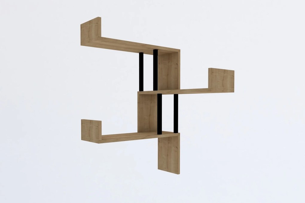 Nástenná rohová polica BOMBE dub safírový