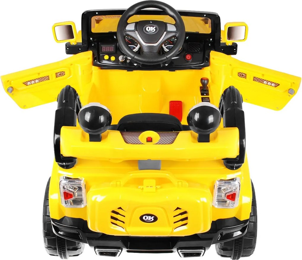 Ramiz JJ terénne auto pre deti na batérie Žltá + diaľkové ovládanie + úložný priestor + svetlá + audio