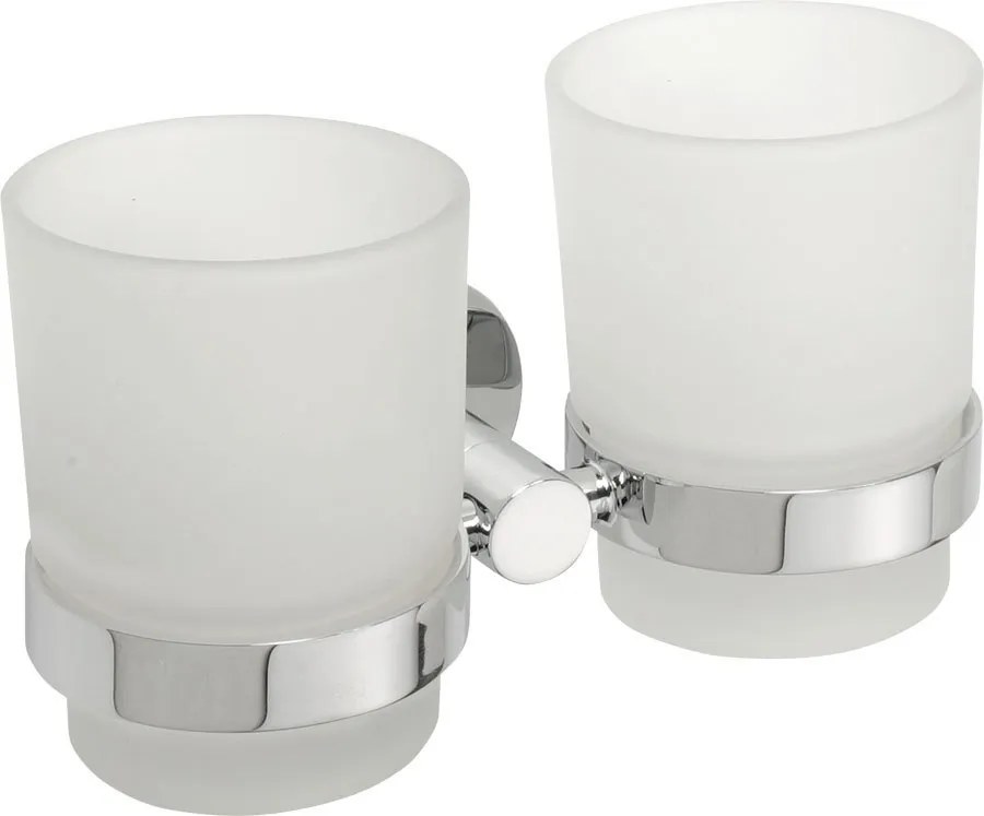 Sapho Sapho, X-ROUND dvojitý držiak pohárov, mliečne sklo, chróm, XR902