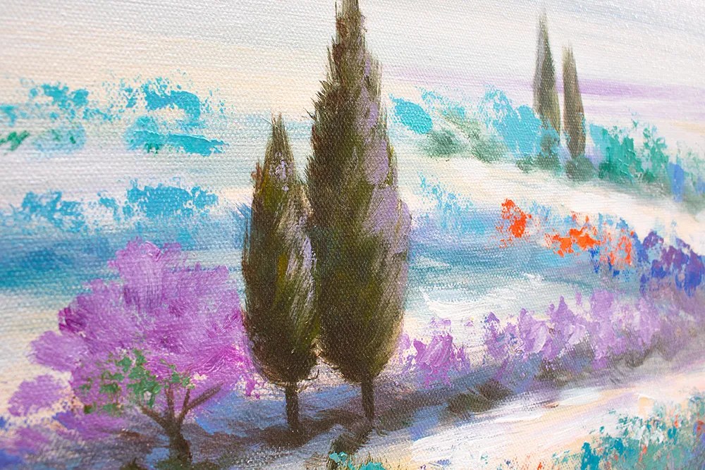 Maľovaný obraz na stenu LÚKA  120x40 cm