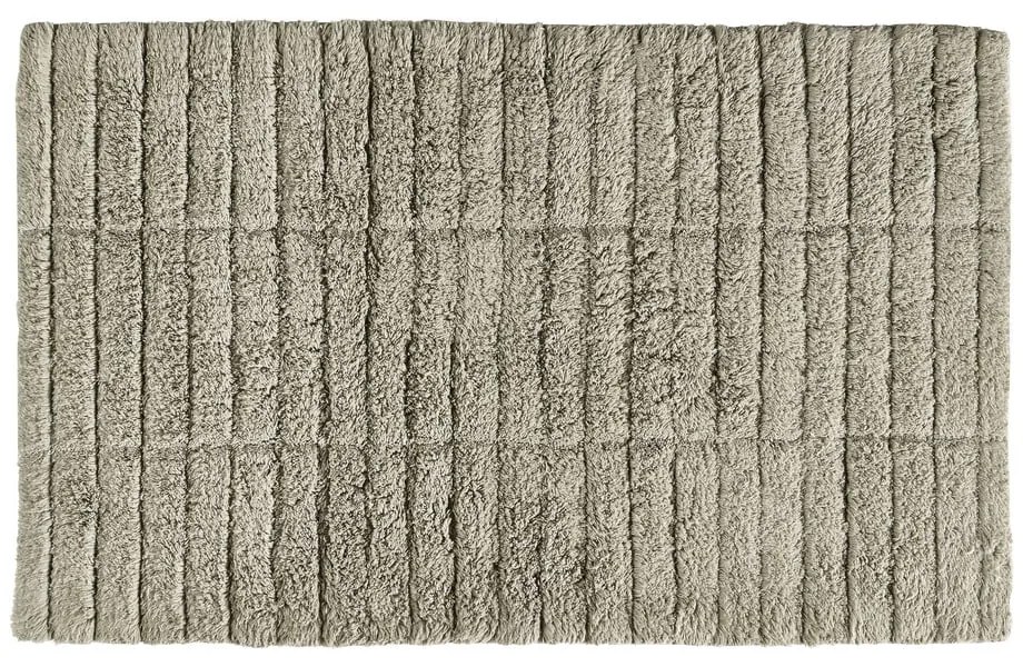 Zelenobéžová bavlnená kúpeľňová predložka Zone Tiles, 80 x 50 cm