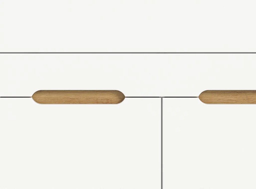 Sekretár s výklopným stolíkom Scandi, biela/dub nox