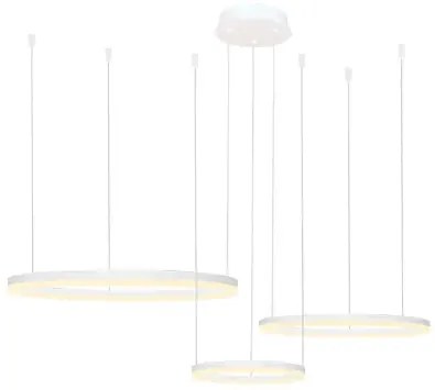 Moderný luster Halo 80+60+40 CCT biela s diaľkovým ovládaním