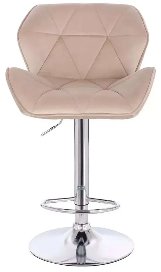LuxuryForm DESIGN Barová stolička MILANO VELUR na striebornom tanieri - latte