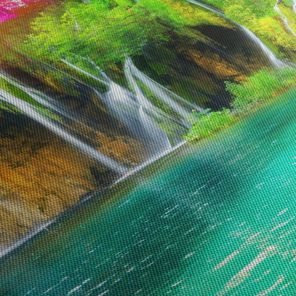 Obraz - Vodopád, Plitvické jazerá, Chorvátsko (120x50 cm)