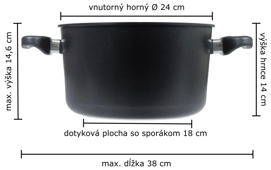 AMT Gastroguss Indukčný titánový hrniec ø 24 cm x 14 cm / 5 l s pokrievkou