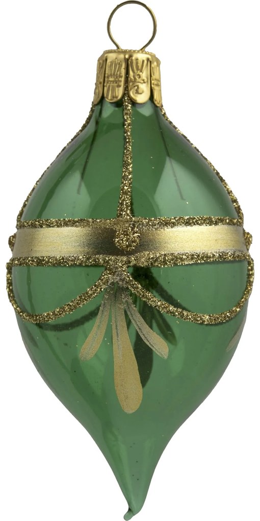 Bella Rose Sklenená vianočná ozdoba Oliva Zelená Lesk