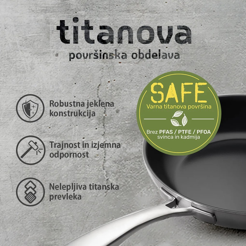 Panvica s titánovým povrchom Ø 28 cm H: 5.5 cm — Sirius Terra Multi-layer Lunasol - 601207