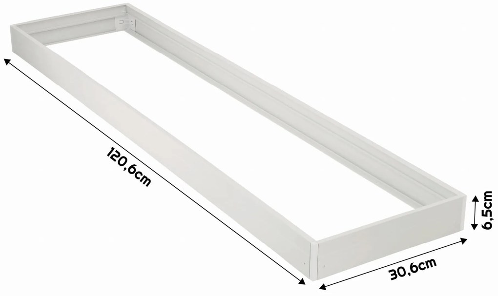 BERGE Prisadený rámček pre LED panely 30x120, plastový, 65mm
