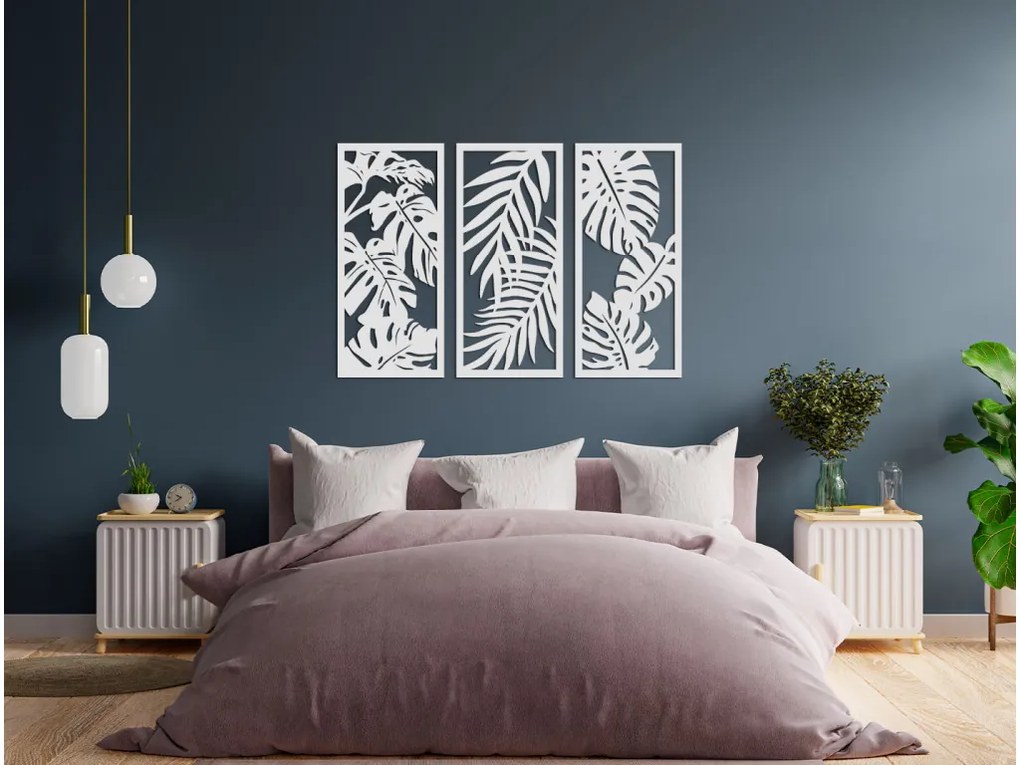 drevko Viacdielny obraz Rastliny Rozmer obrazu: 44 x 65 cm, Farba dekorácie: Čierna