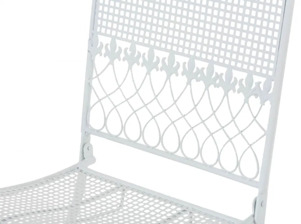 Kovová skladacia stolička Kiran (SET 2 ks) - Biela