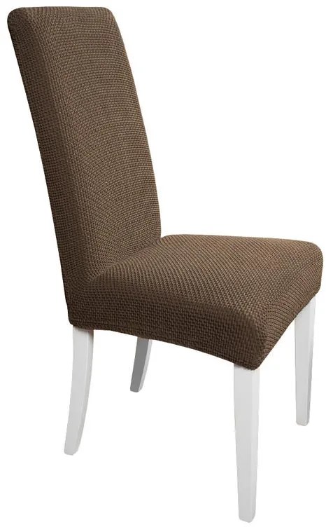 Multielastické poťahy CARLA hnedé stoličky s operadlom 2 ks 40 x 40 x 60 cm