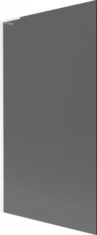 Mexen Next L, 1-krídlová vaňová zástena 100 x 150 cm, 6mm šedé sklo, biely profil, 895-100-000-03-40-20