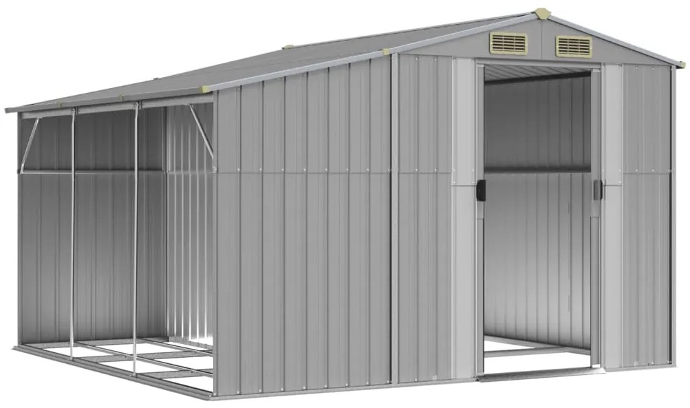 Záhradná kôlňa sivá 277x279x179 cm pozinkovaná oceľ