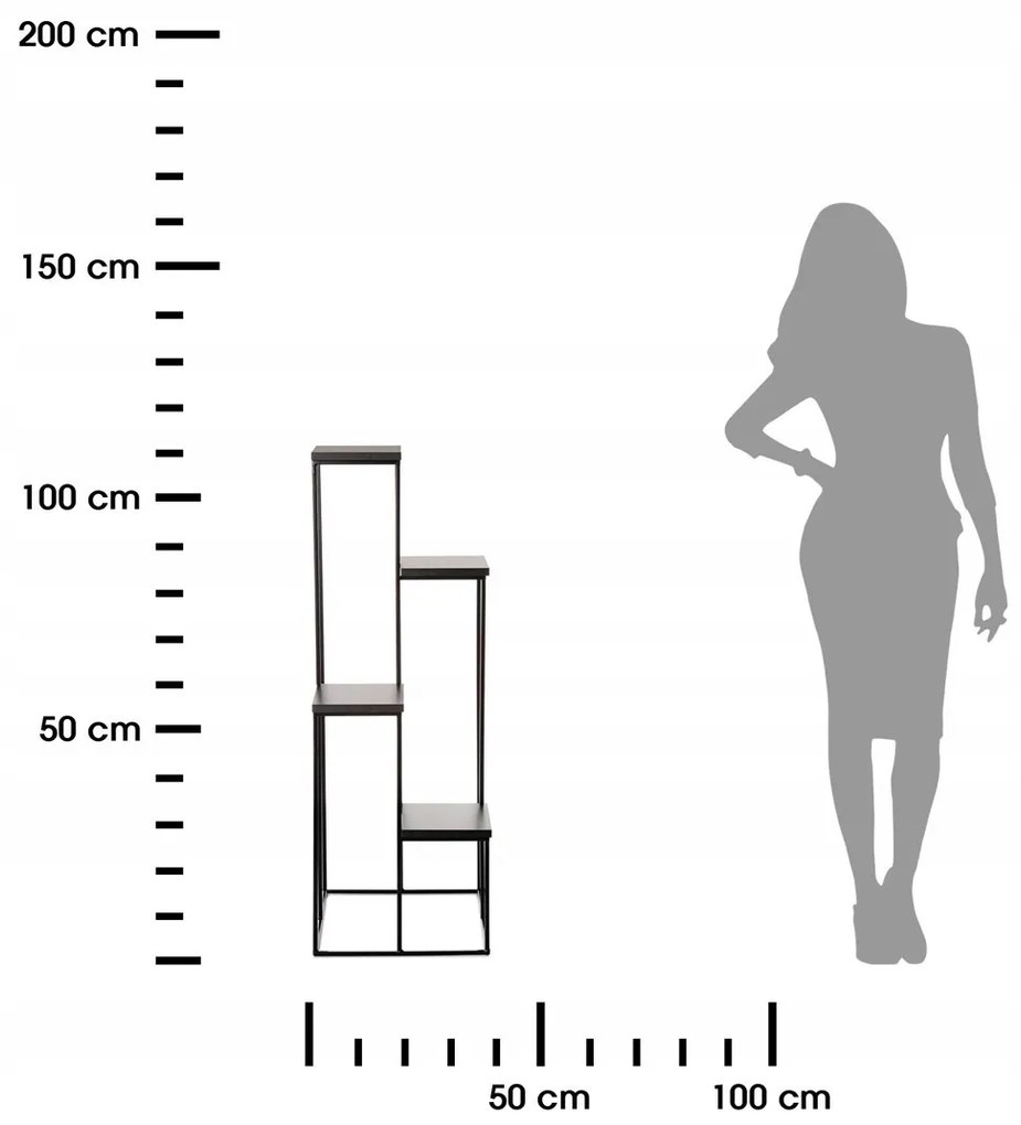 Kvetinový stojan LOFT 110 cm čierny