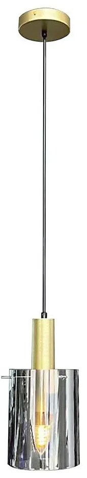 Luster na lanku ARCADIA 1xE27/60W/230V pr. 13 cm zlatá/dymová
