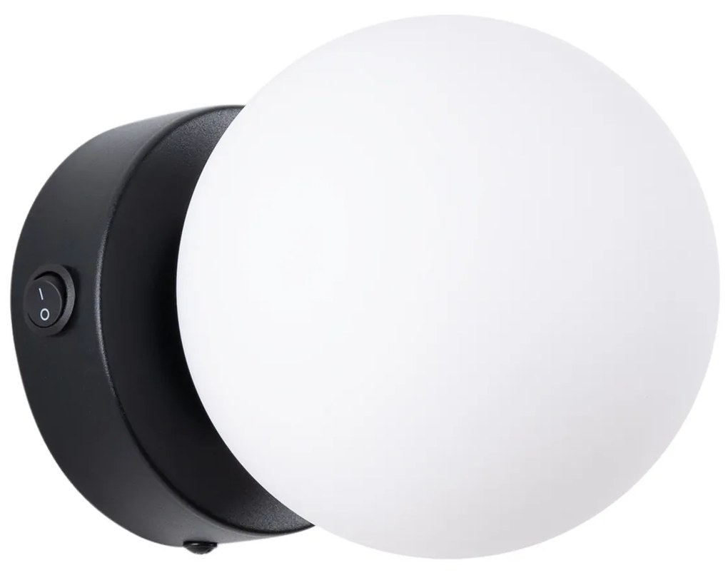 Sollux Lighting Nástenné svietidlo Yoli, 1x biele sklenené tienidlo, b
