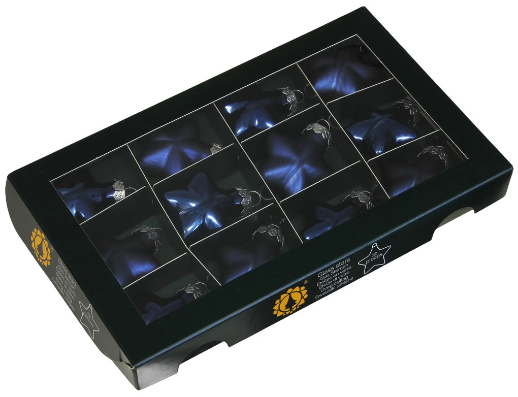 Kolekcia sklenených gúľ vo farbe nočná modrá Variant: Ø: 8 cm, sada 8ks