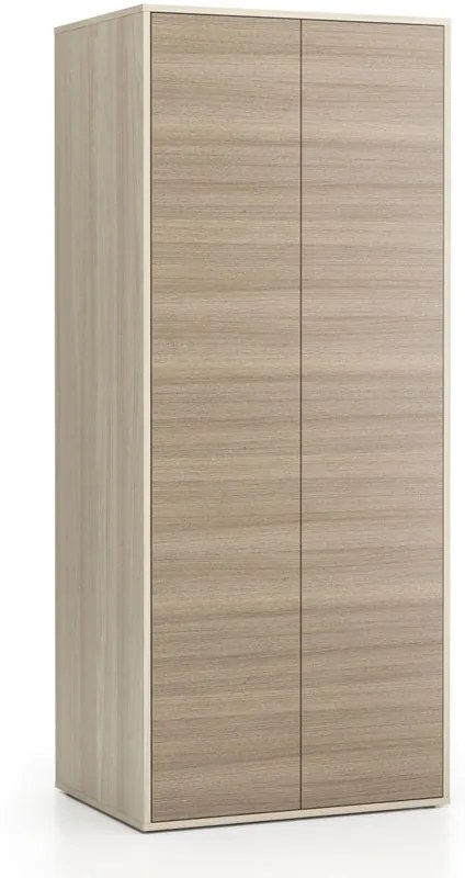 Kancelárska šatníková skriňa LAYERS, šatníková tyč, 800 x 600 x 1905 mm, dub prírodný / dub morený