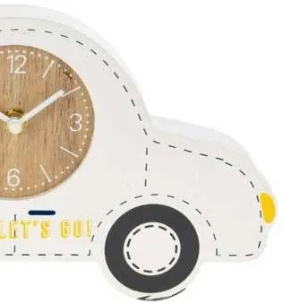 Detské stolné hodiny Car, biela