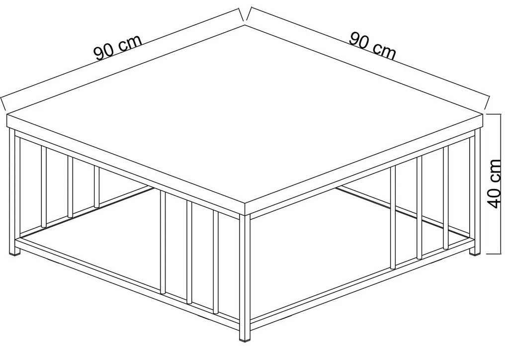 Konferenčný stolík Zenn Walnut and Gold