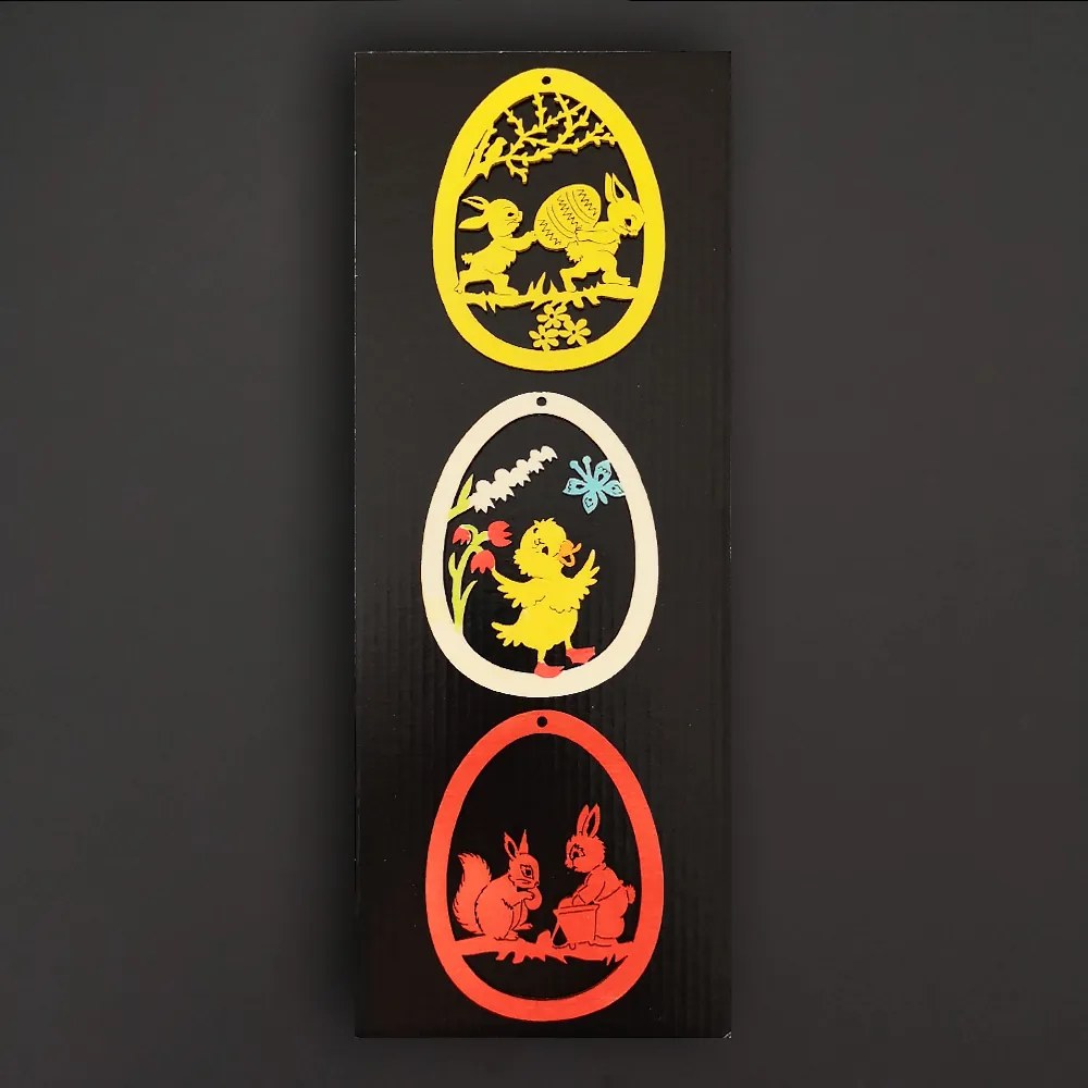 AMADEA Súprava drevených veľkonočných ozdôb - farebné vajíčka