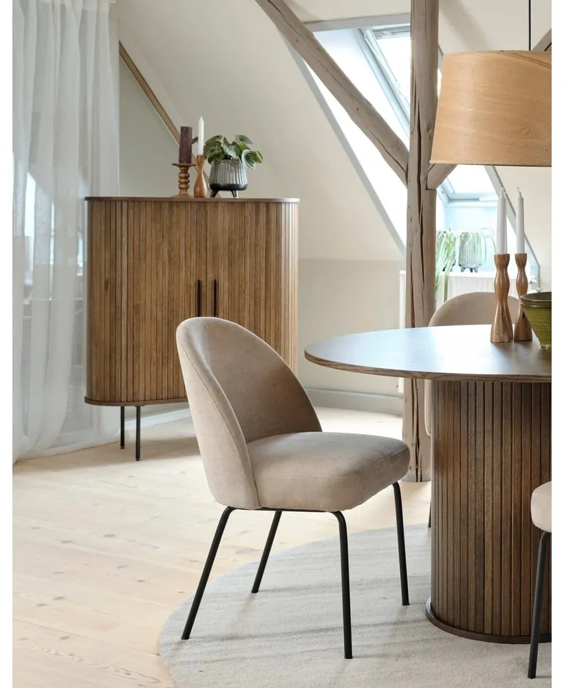 Hnedá skrinka v dekore duba s posuvnými dverami 100x118 cm Nola – Unique Furniture