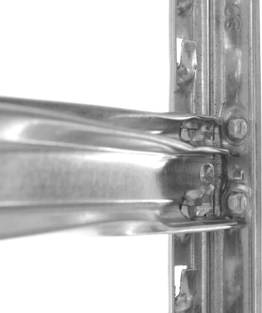 Policový regál prídavný modul, kovový, pozinkovaný, konfigurovateľný