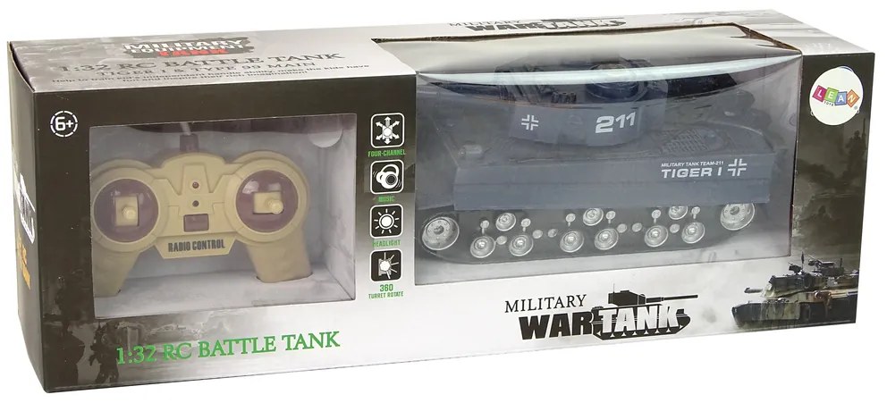 Lean Toys Modrý Tank na diaľkové ovládanie 1:32