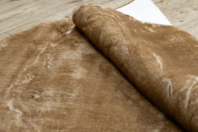 Koberec LAPIN Shaggy slonia kosť/hnedý protišmykový