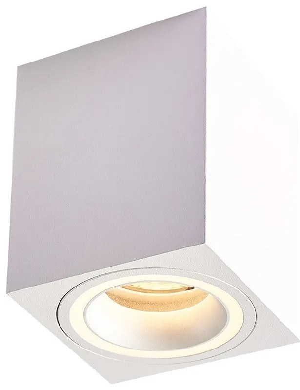 Stropné svietidlo Bima Ring Square, 1x biele kovové tienidlo